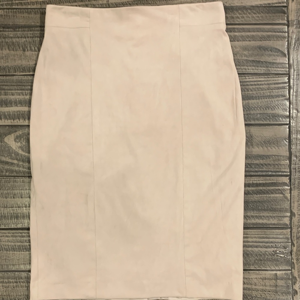Lila Rose Soft Beige Pencil Skirt